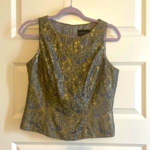 Formal gold & grey sleeveless top Sz 8